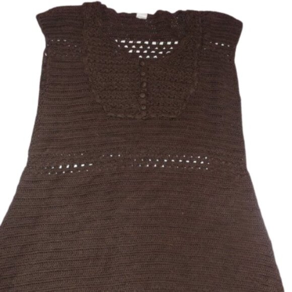 Zara Vintage Short Mini Brown Knit Dress Girl 7-8 - Picture 1 of 2
